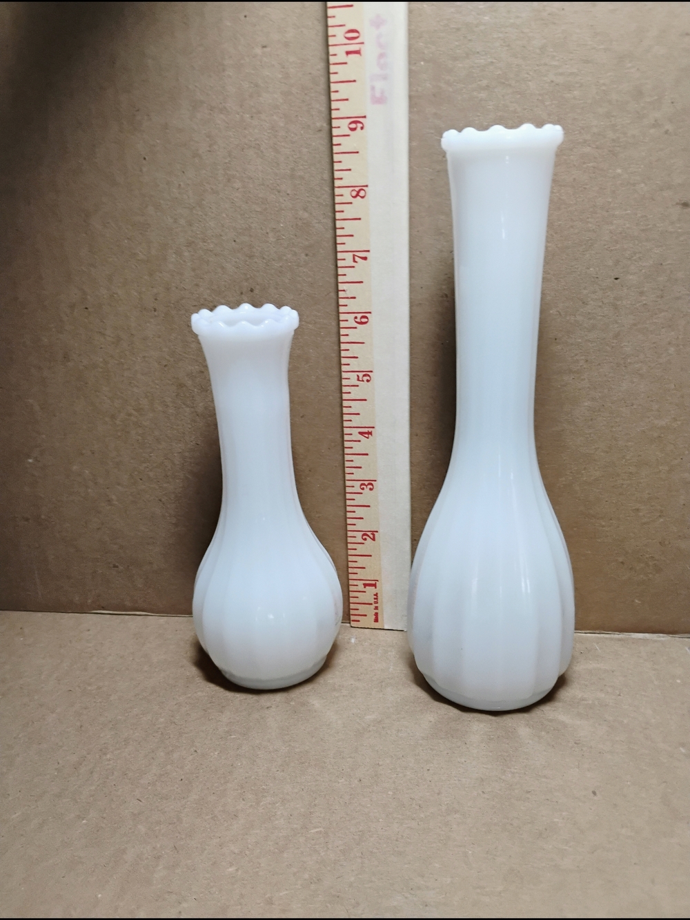 Vintage White Milk Glass Bud Vase Pair - Timeless Home Accent (2)